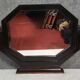 Napoleon III style dressing table in blackened wood, featuring an elegant octagonal mirror