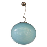 Glass Pendant Swirling Blue and White