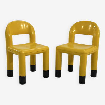 Pair of yellow children’s chairs by omsi, 2000