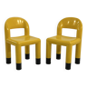 Pair of yellow children’s chairs by omsi, 2000