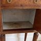 Napoleon III style bedside table in walnut burl and marble
