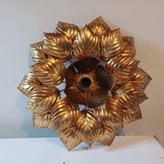 Vintage Gold Metal Wall or Ceiling Light "Sun"