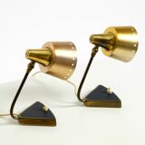 Two beautiful rare Mid Century Modern brass table lamps