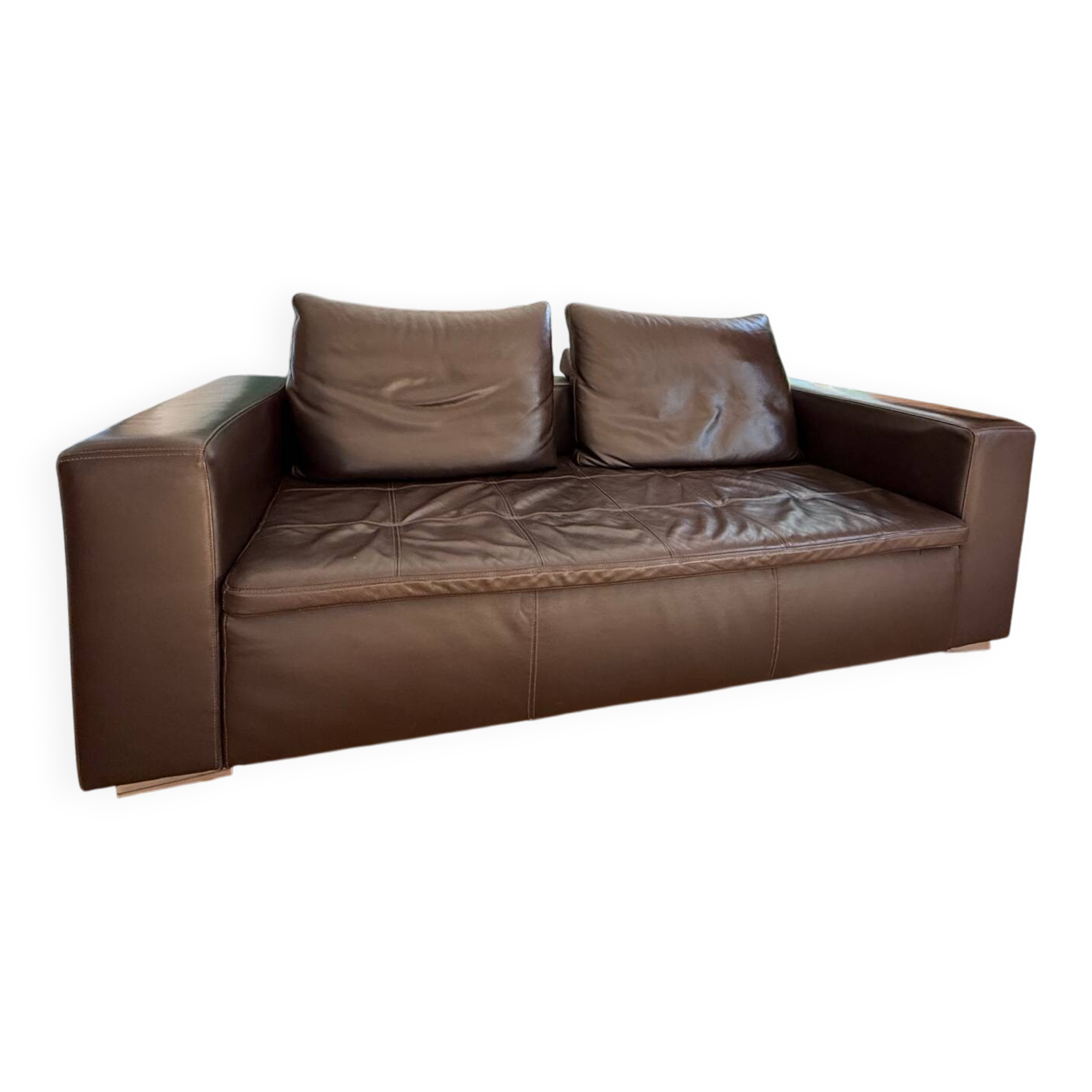 Bo concept chocolate leather 3-seater sofa, very good condition