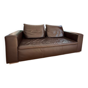 Canapé 3p cuir chocolat