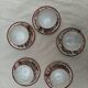 Vintage Japanese tea/coffee service, egg shell porcelain & enamels for 5 people.