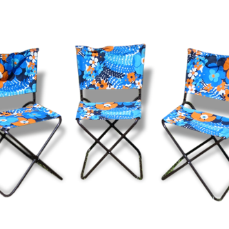 Lot de 3 chaises de camping seventies