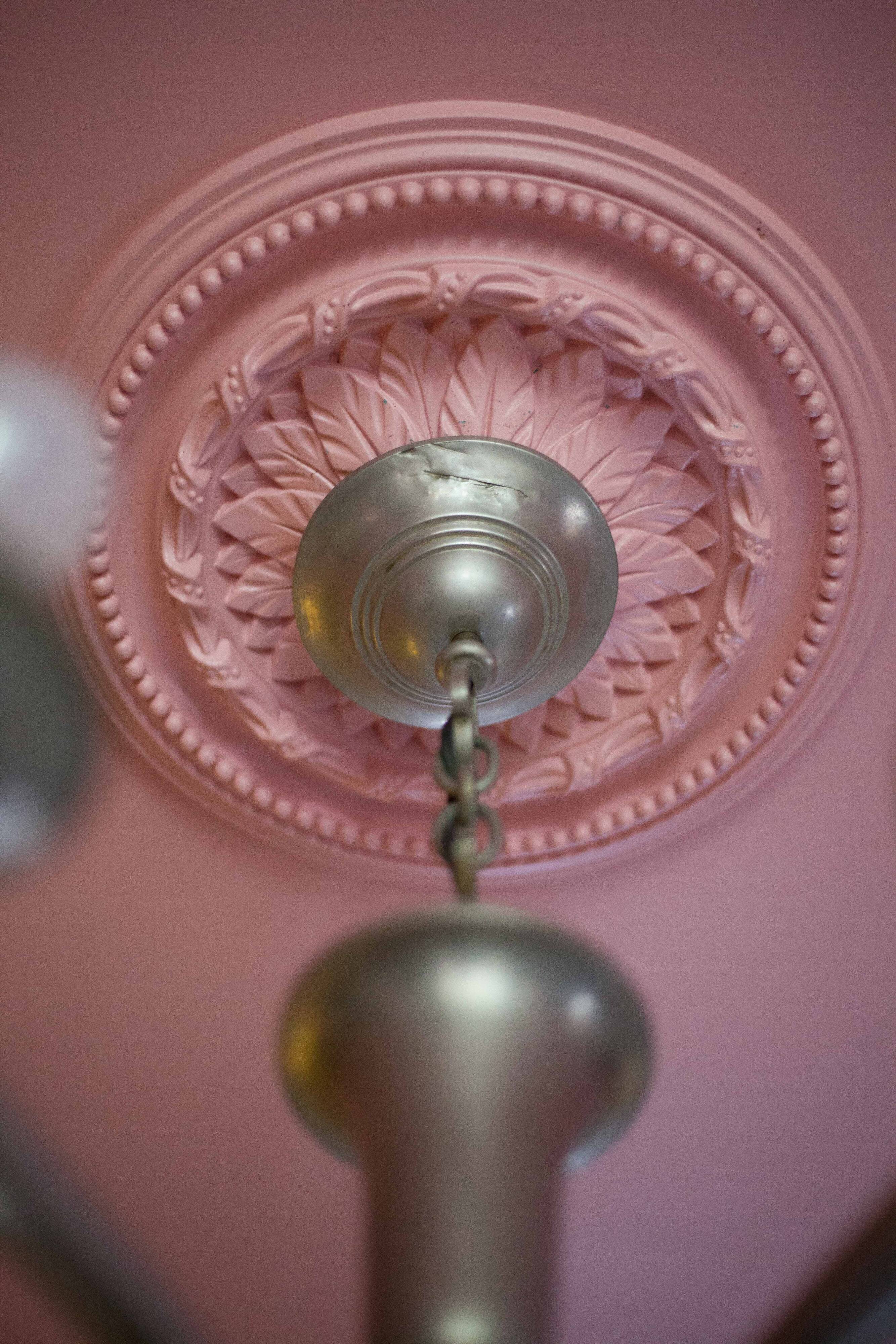 vintage 6-light chandelier, vintage suspension, ceiling lamp, interior decor