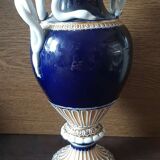 Vase meissen cobalt bleu serpent poignées
