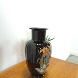 Black vintage porcelain vase