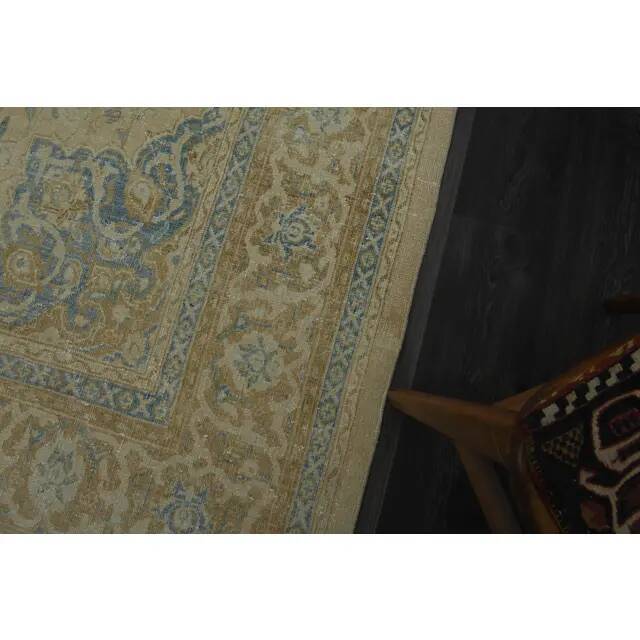 1970s Vintage Persian Handmade Wool Cotton Orange Area Rug 293x382