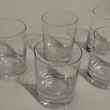 Set of 5 soda or whisky glasses signed "Daum France"