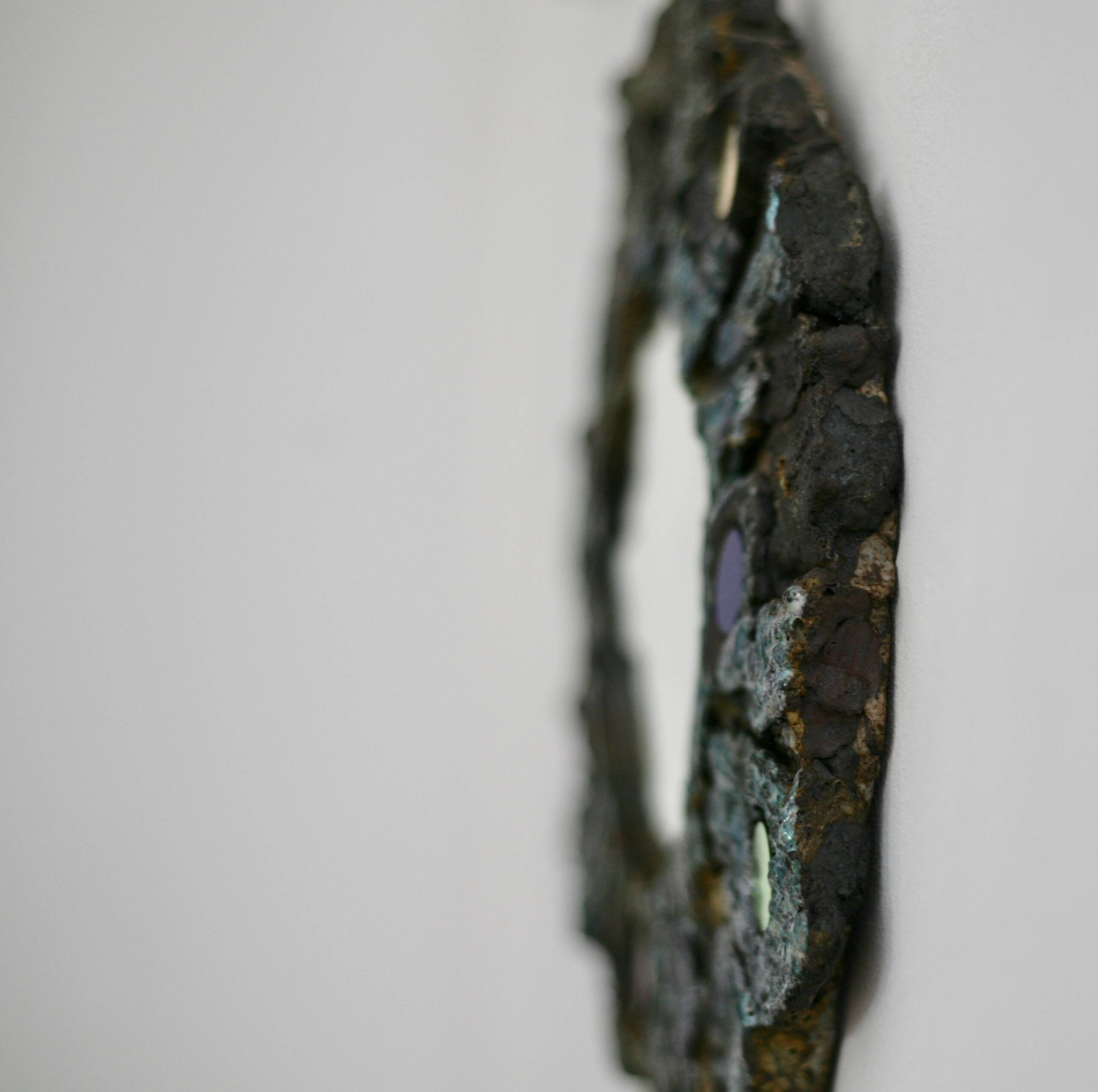 Ceramic mirror by Jacky Coville, 1970s.