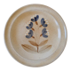Flat plate in Marais sandstone France beige with blue, white and brown floral decoration