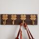 Vintage-style wall coat rack – 4 golden cast iron hooks – 40 cm