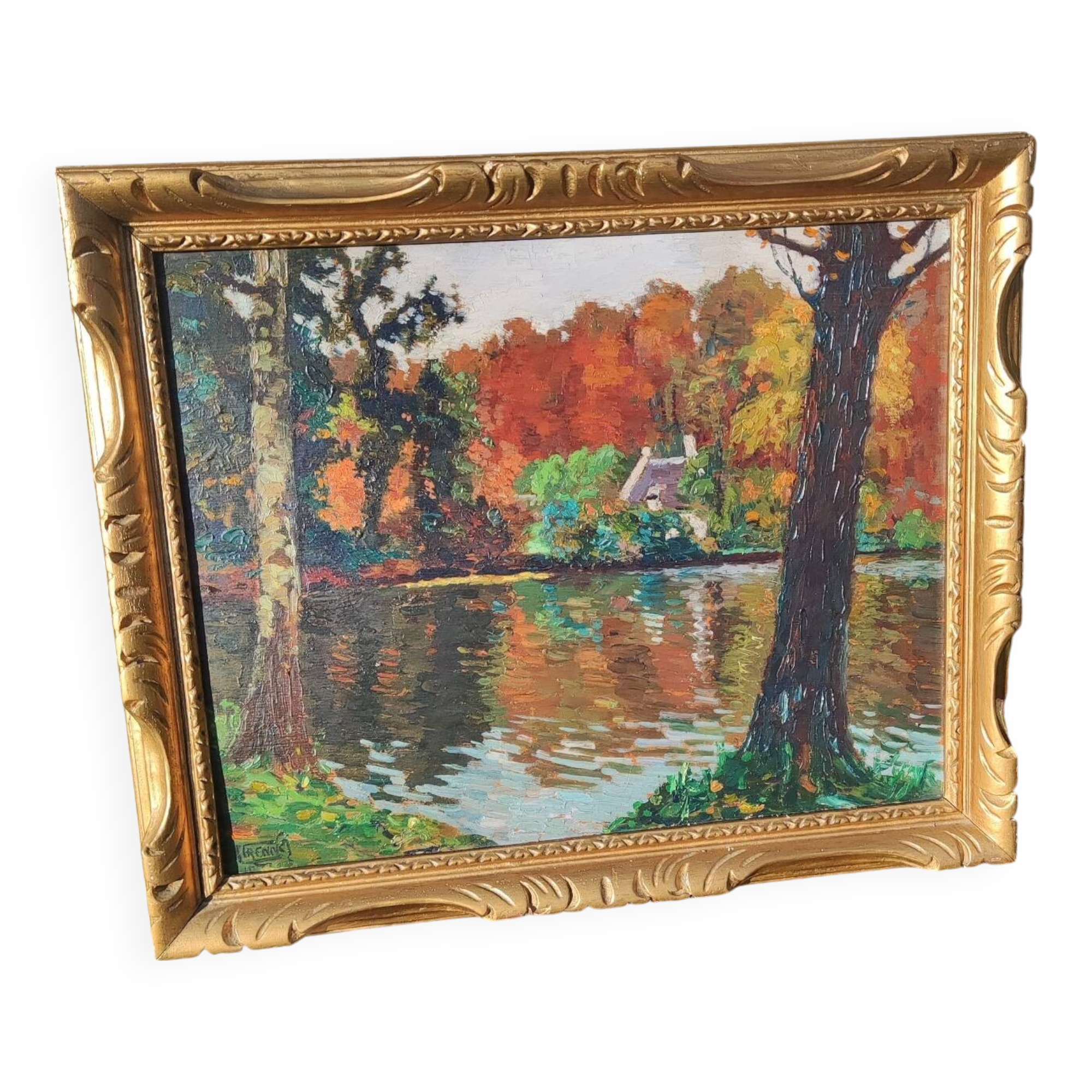 Oil painting on panel - signed Lucien Frennet - framed