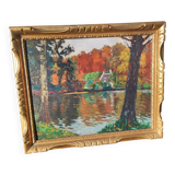 Peinture à l huile sur panneau - signée Lucien Frennet - encadrée