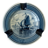 Cendrier vintage Delft Holland 417 Pyramide – faïence bleue décor bate