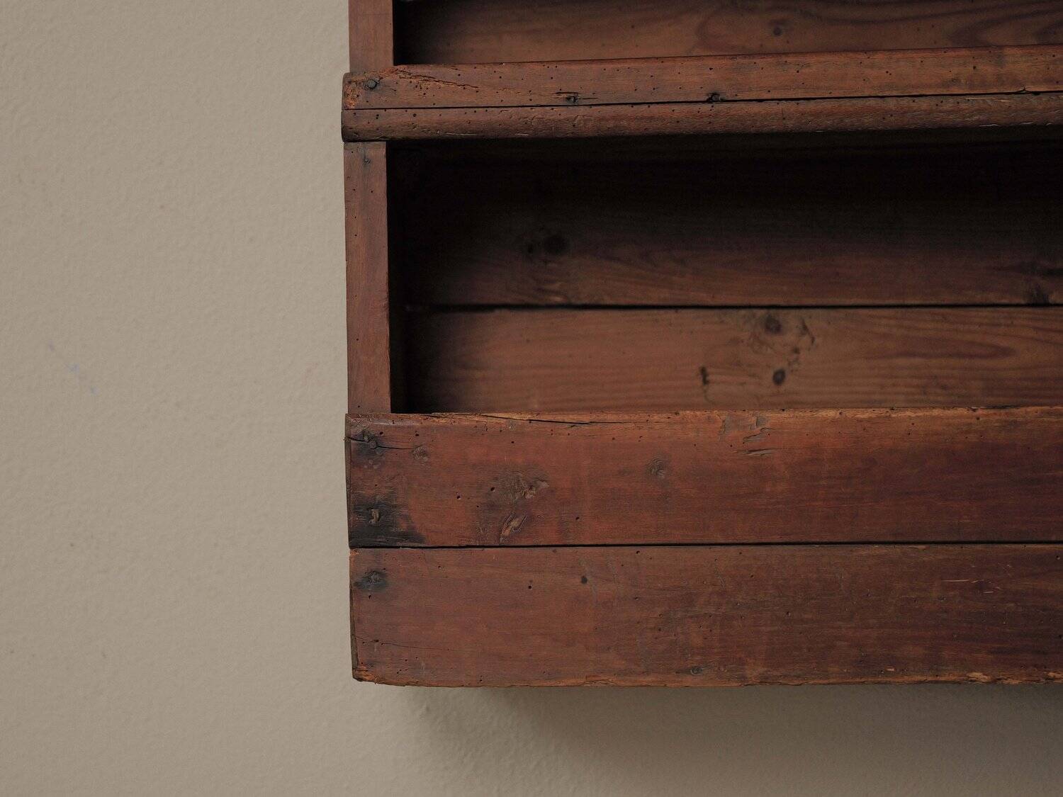 Antique solid wood wall shelf, France, 19th century