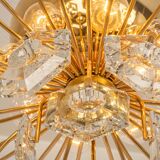 Ceiling light, brass and crystal glass by Kinkeldey, Germany, 1970s.