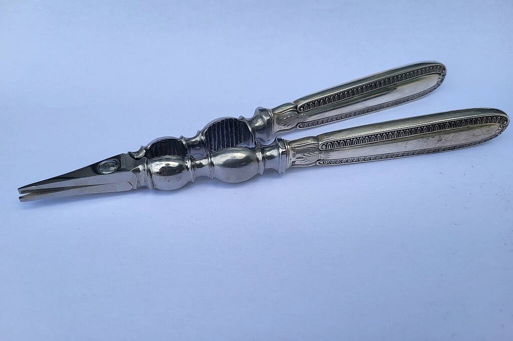 Lobster Cracker Scissors .800 Silver Handles 1930s