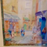 Watercolor old framed XlX, orientalist, signed louis lartigau