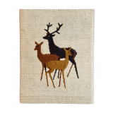 Vintage wool weaving deer family