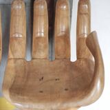 Paire de chaises bois forme main, tabouret de bar bois, chaise bois, chaise