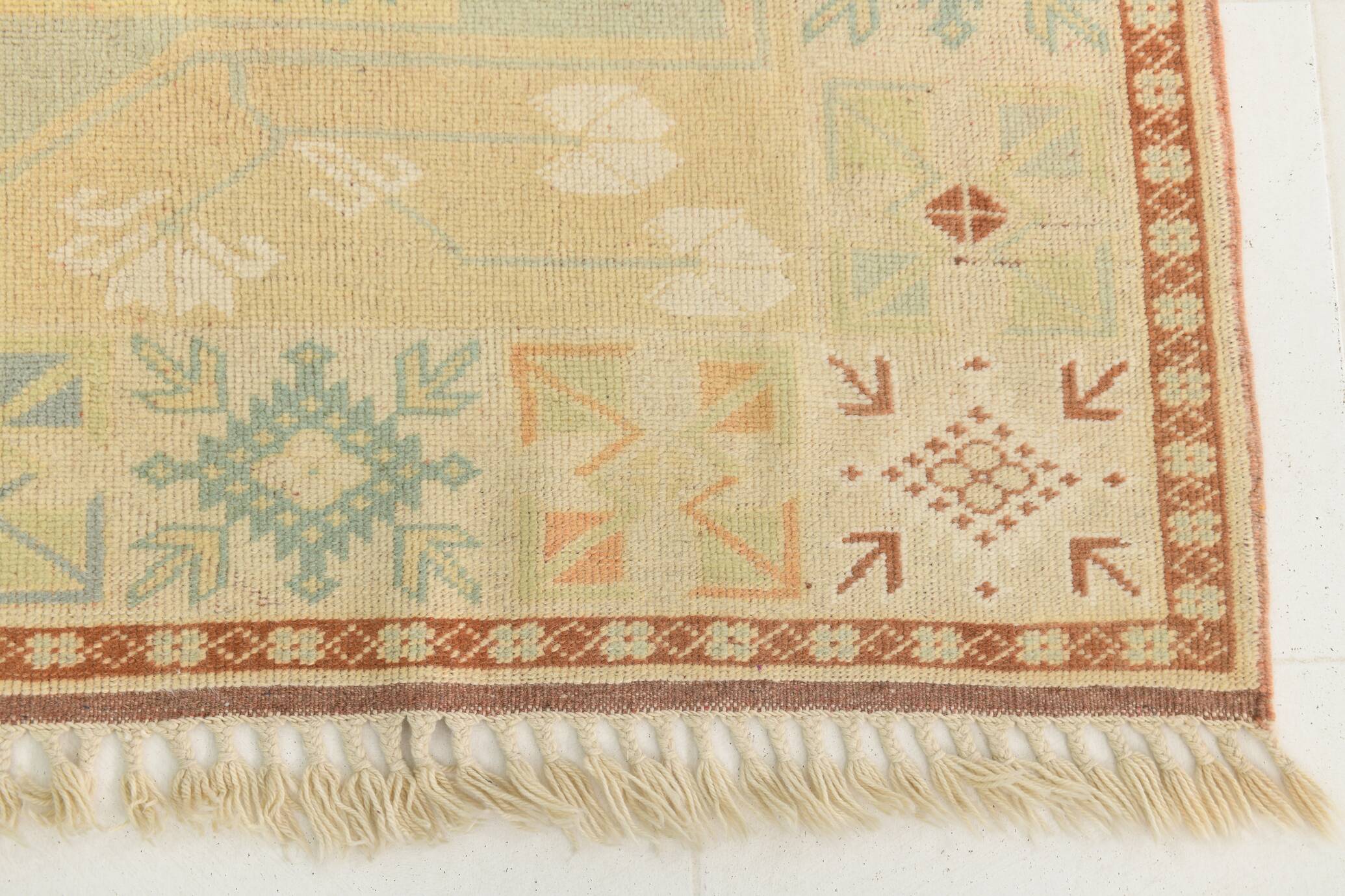 6x9 Terracotta & Cream Vintage Persian Rug, 199x290Cm