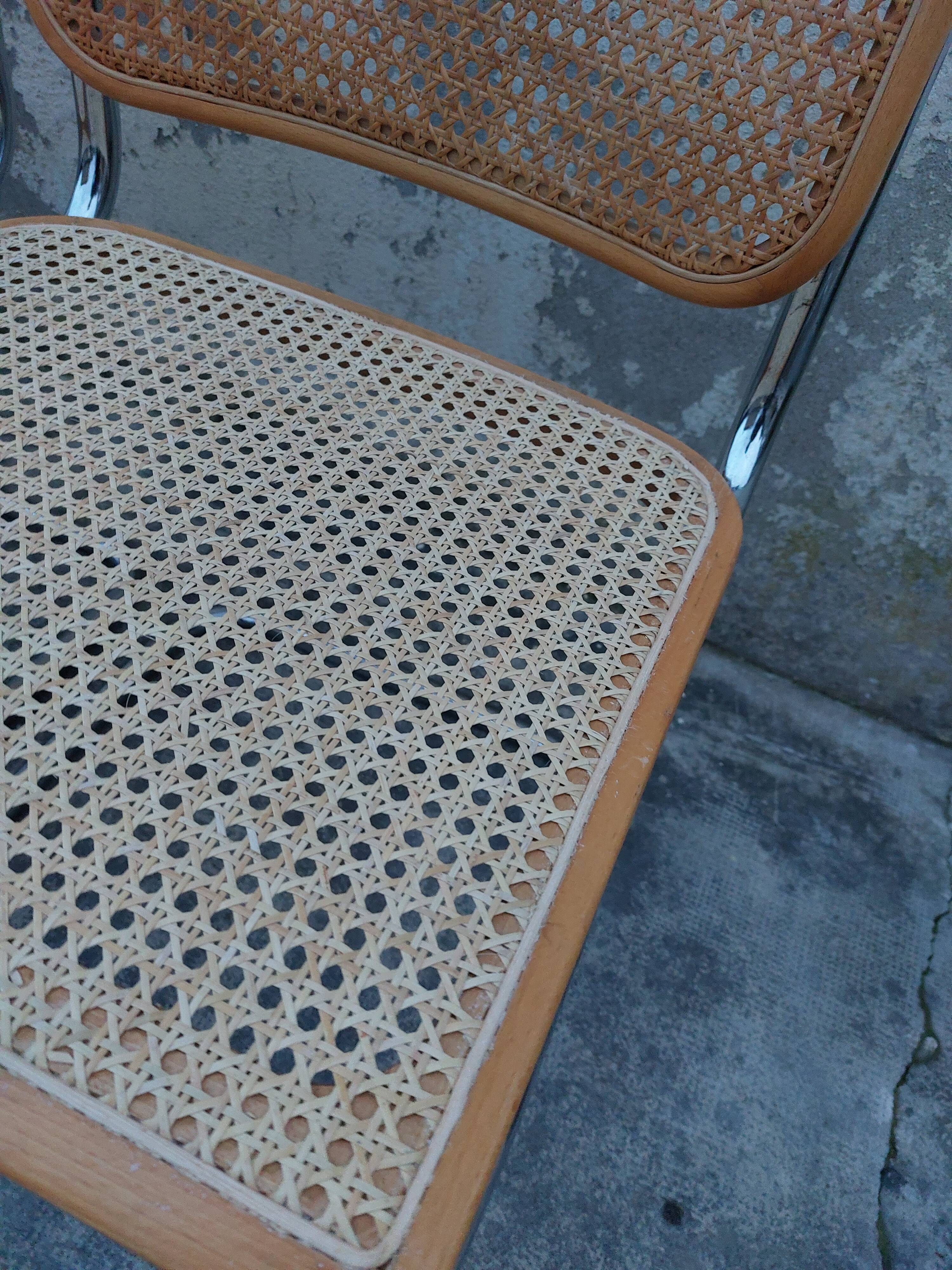 Paire de chaises B32 de Marcel Breuer signée Italie
