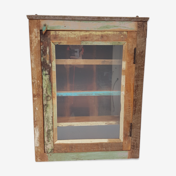 Polychrome teak display case