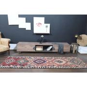 1970s Turkish Oushak Handmade Wool Cotton Orange Runner Rug 93x305