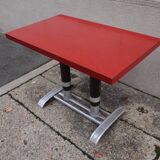 Red Formica bistro table