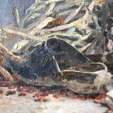 Oil on canvas still life 60s vintage