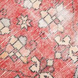 Antique Red Tan Beige Turkish Vintage Rug, 130x247Cm