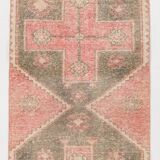 3x9 Peach Red Vintage Turkish Runner Rug, 91x274Cm SK20604
