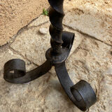 Antique wrought iron candle holder