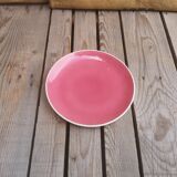 Plate in Faience de Salins Model Deauville Raspberry