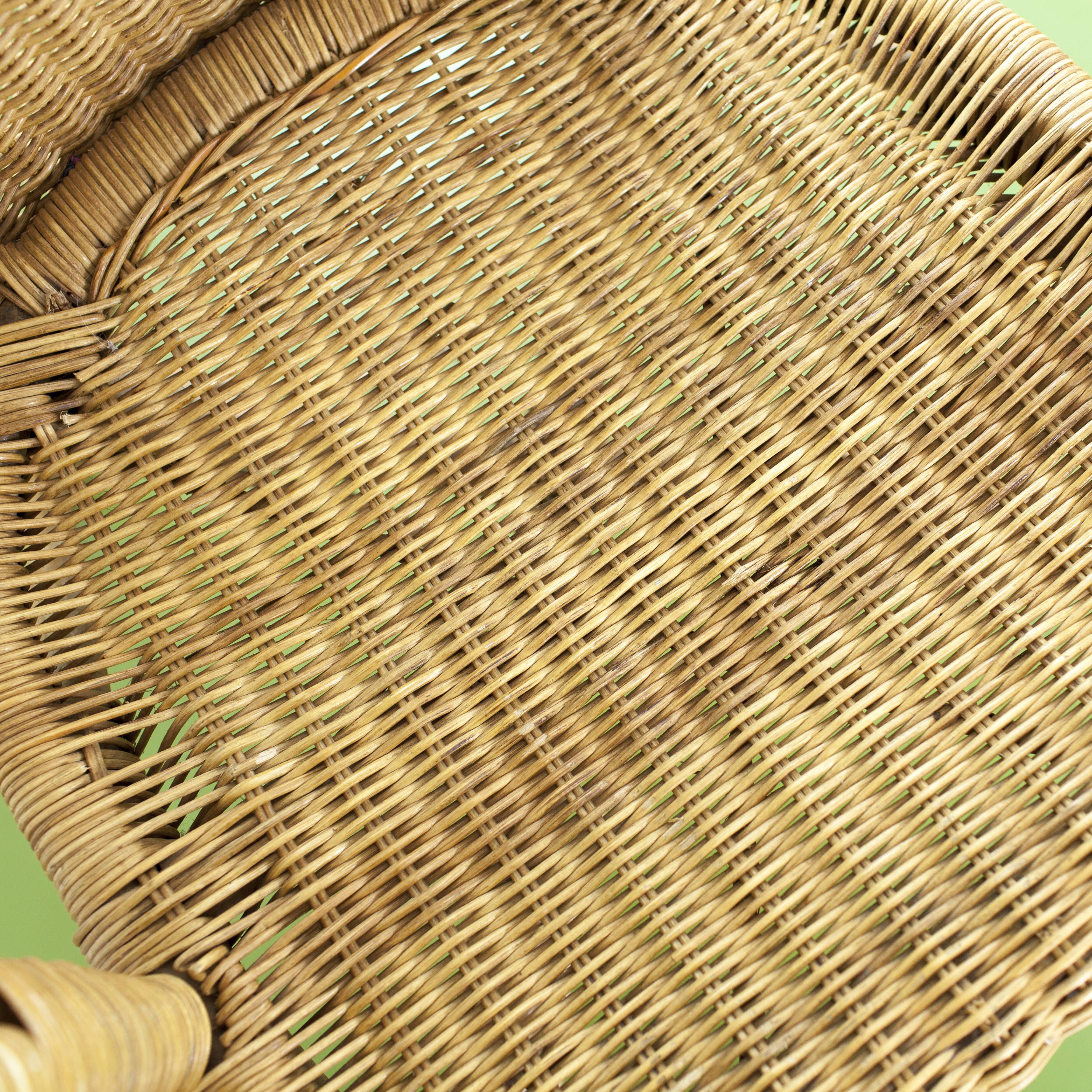 Pair of rattan and wicker armchairs 1960s