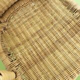 Pair of rattan and wicker armchairs 1960s