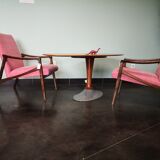 Czech vintage coffee table, wood and metal