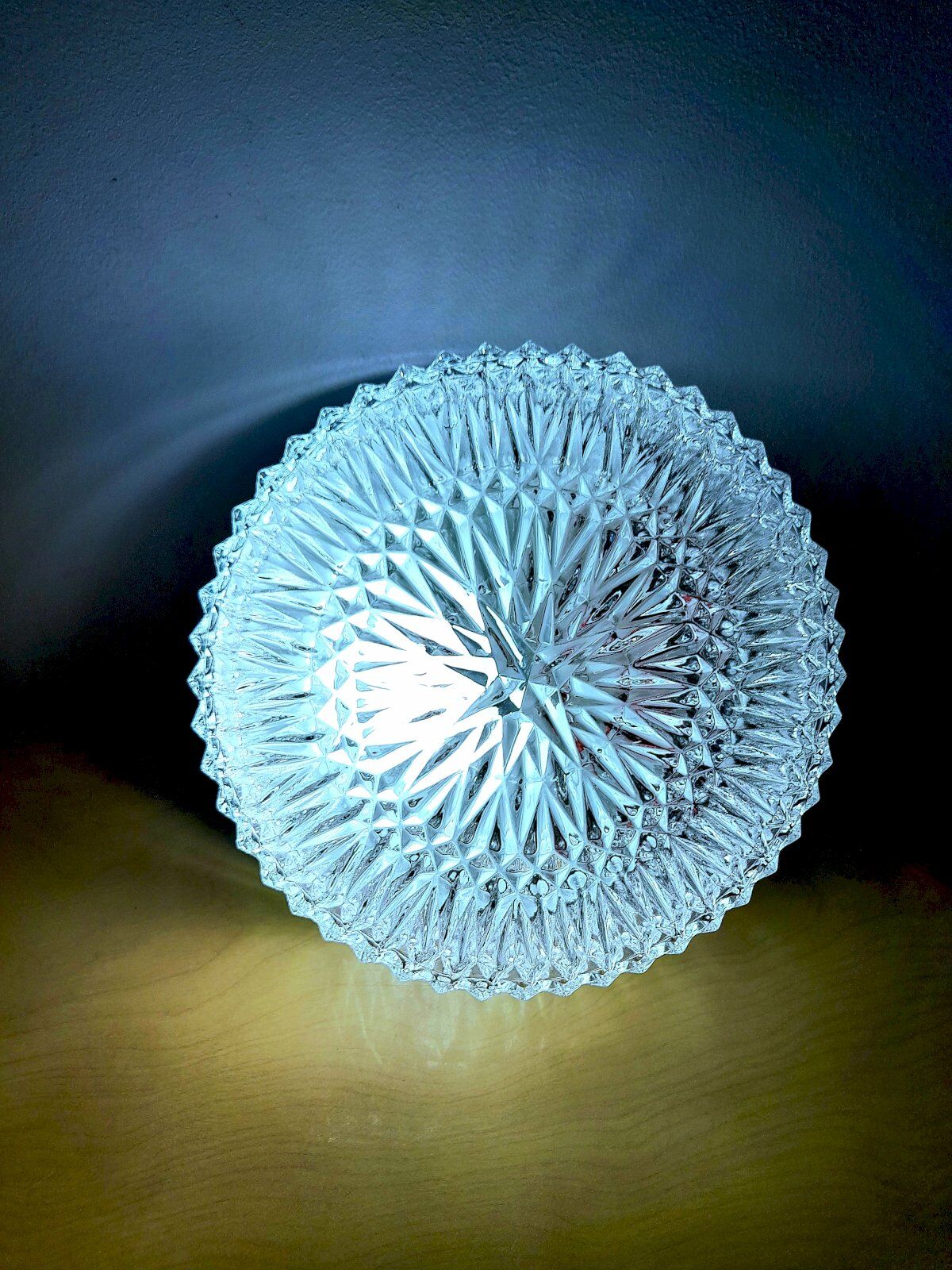 Glass wall or ceiling light from the 1970s.