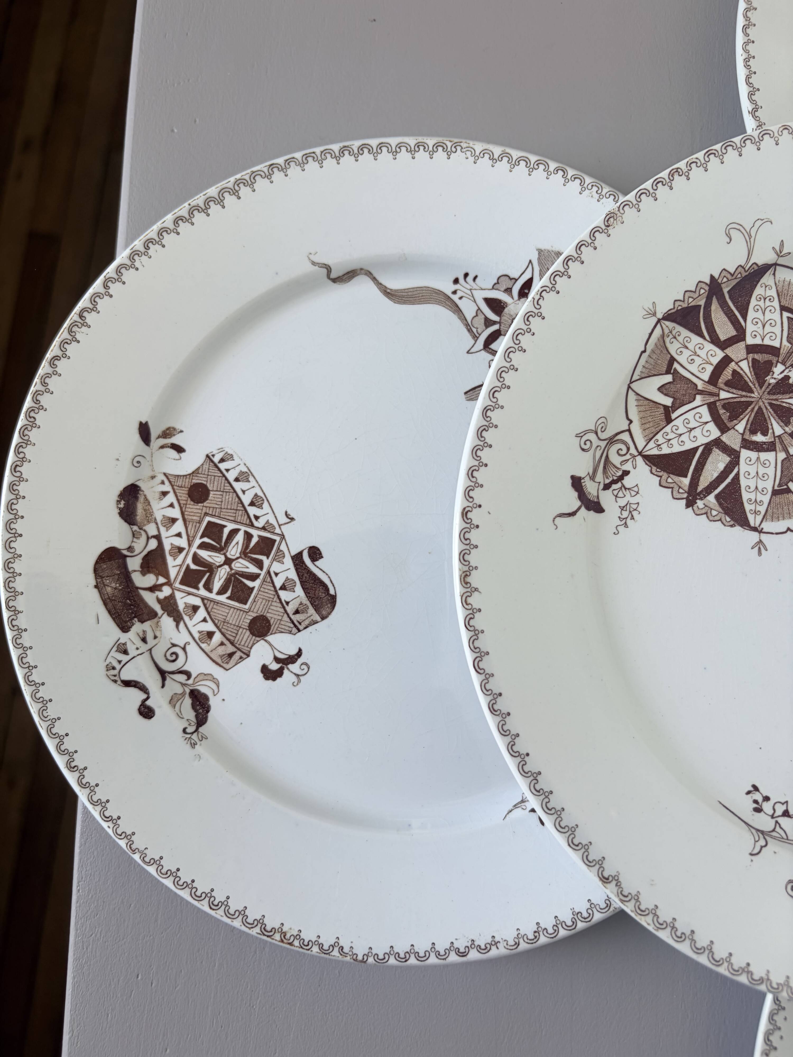 4 assiettes plates Sarreguemines modèle Danois