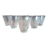 6 vintage VMC Reims France tempered glass liqueur glasses (8 cl capacity)