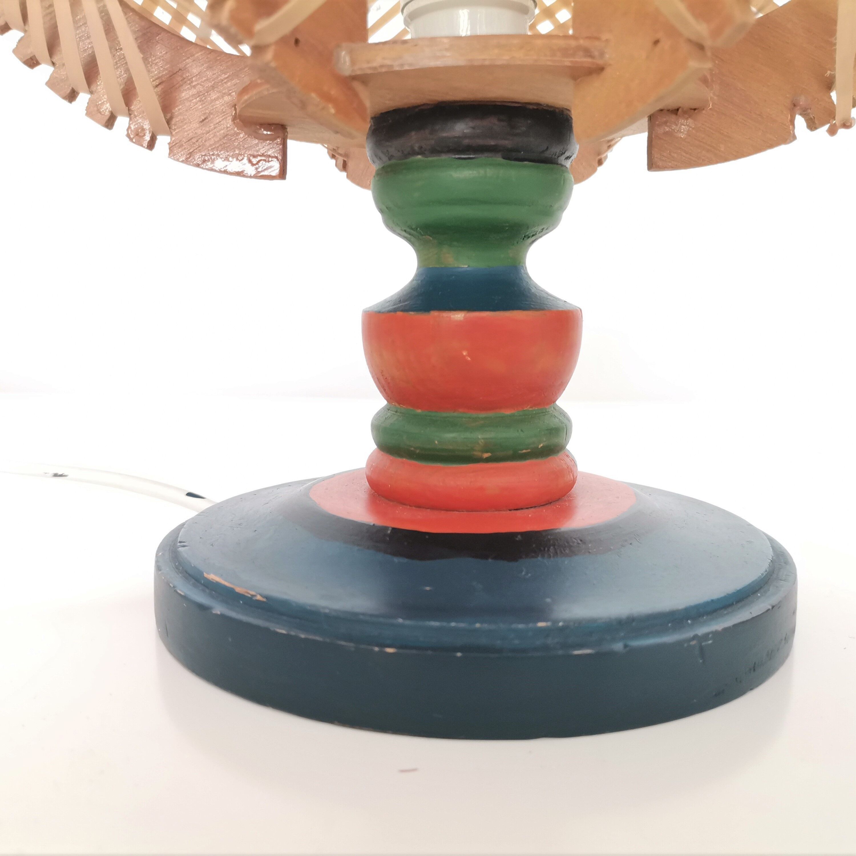 Mid century wooden bedside table lamp 1960