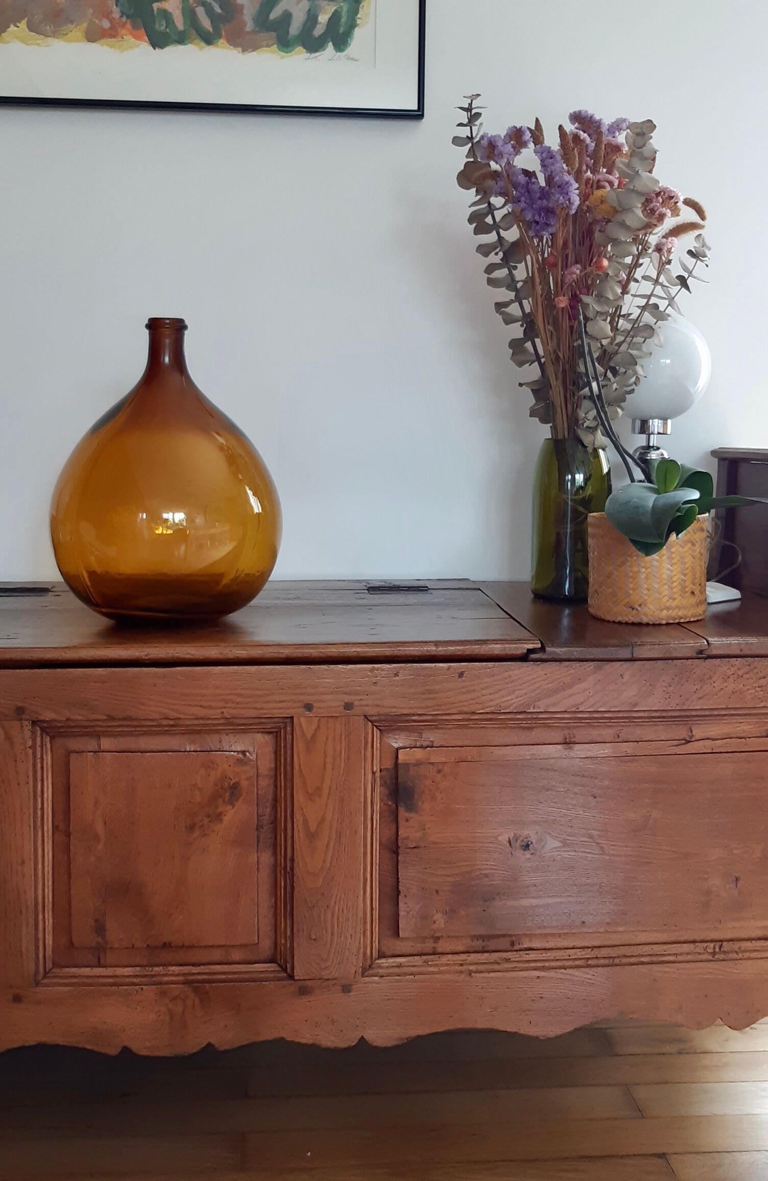 Dame-jeanne ambrée ancienne 10L