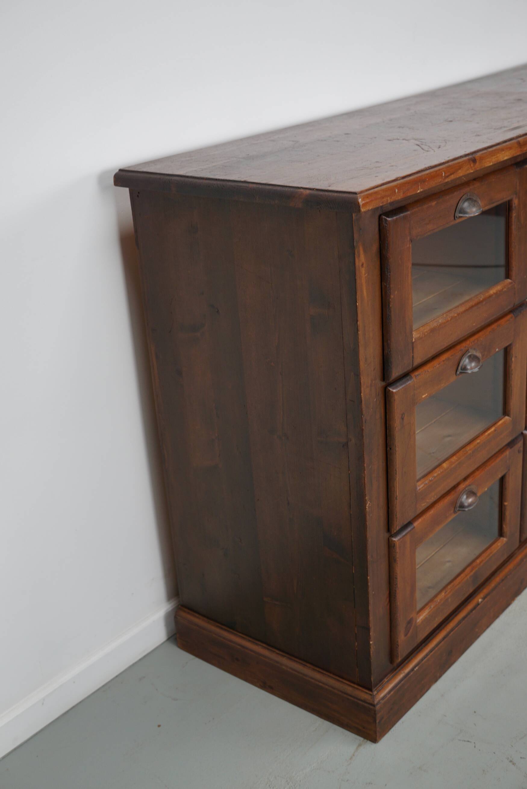 Vintage Dutch Pine Haberdashery Shop Cabinet, Mid-Century