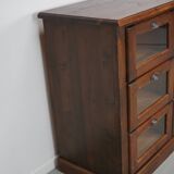 Vintage Dutch Pine Haberdashery Shop Cabinet, Mid-Century