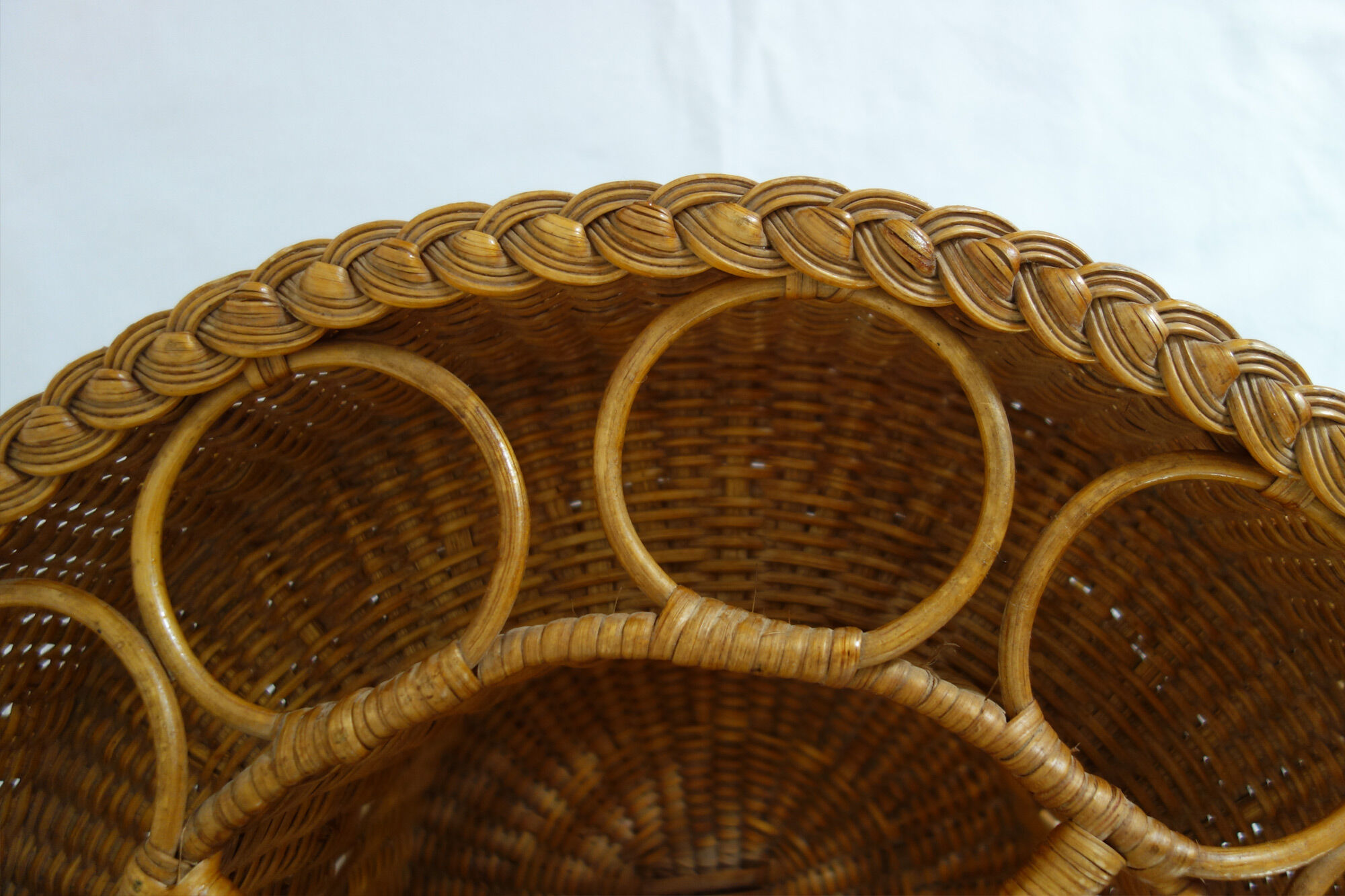 Old bottles and glasses holder wicker vintage aperitif