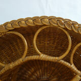 Old bottles and glasses holder wicker vintage aperitif